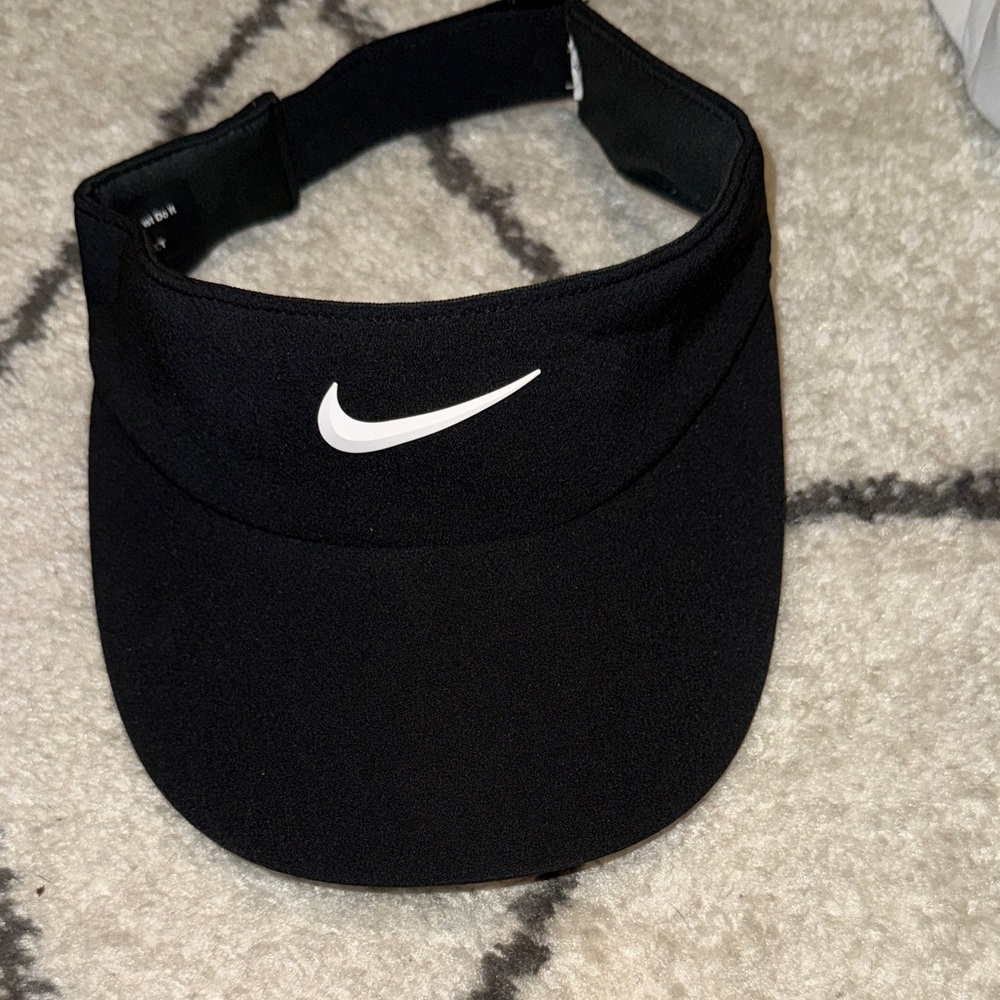 Nike Black Sports Visor with White Swoosh